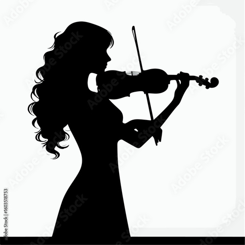 vector illustration of a woman playing the violin