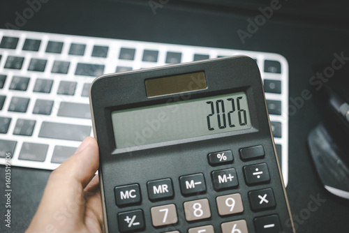 Calculator and forecast for finances in 2026. Money, Budget, tax, investment, financial and savings. calculator with 2026 numbers.