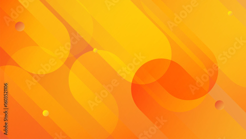 Abstract gradient orange and yellow background  with flowing geometric pattern background