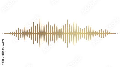 Golden Sound Waveform Visualization on Transparent Background for Audio Design Projects