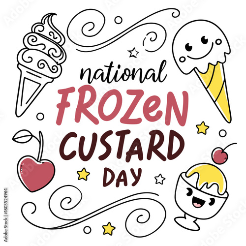 NATIONAL FROZEN CUSTARD DAY vector illustration