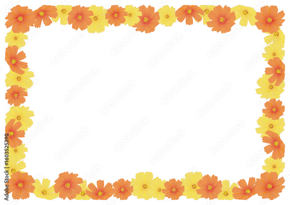 Obraz premium コスモスオレンジフレーム