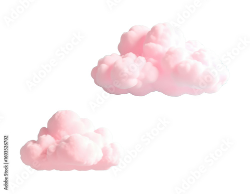 pink fluffy clouds isolated on transparent png
