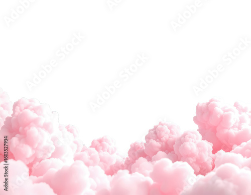 pink fluffy clouds isolated on transparent png