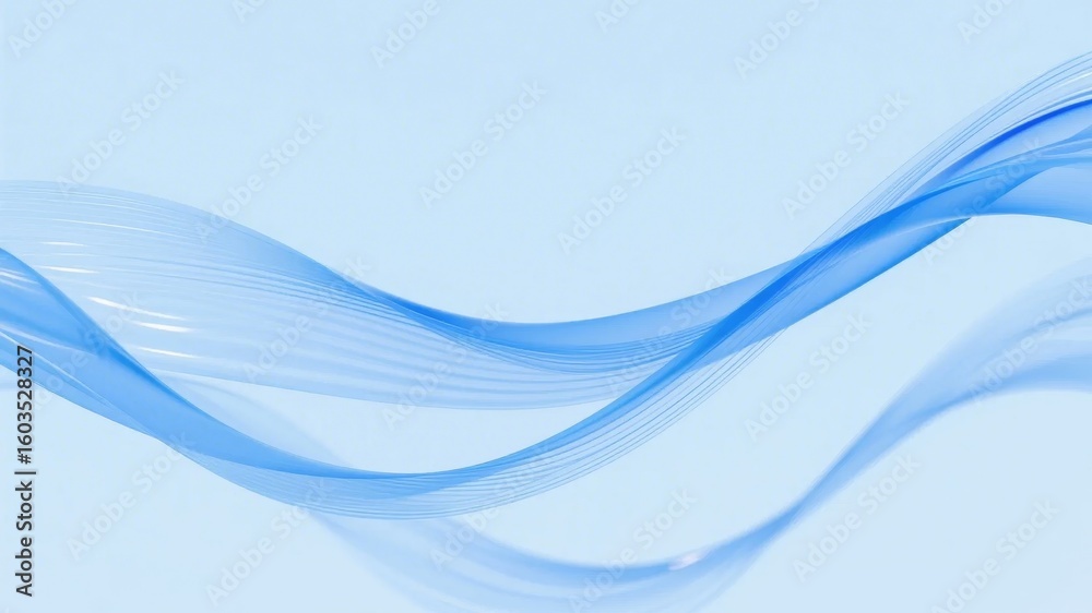 Obraz premium Abstract Blue Wavy Lines on Light Background