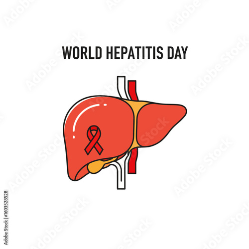 World Hepatitis Day awareness with liver health illustration