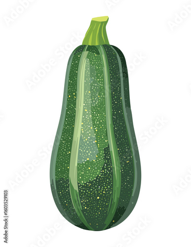 Fresh Healthy Zucchini Organic Produce - Vector Illustration