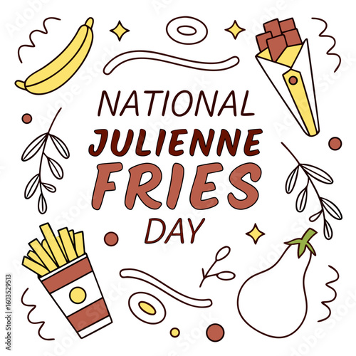 NATIONAL JULIENNE FRIES DAY vector illustration