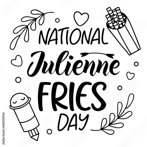 NATIONAL JULIENNE FRIES DAY vector illustration