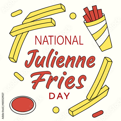 NATIONAL JULIENNE FRIES DAY vector illustration