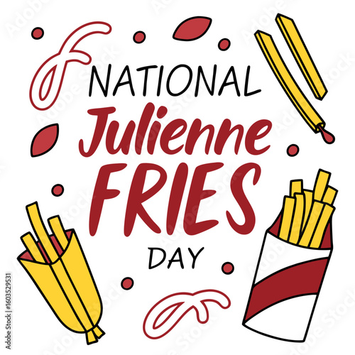 NATIONAL JULIENNE FRIES DAY vector illustration