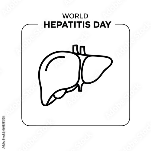 World Hepatitis Day graphic with liver outline for health awareness
