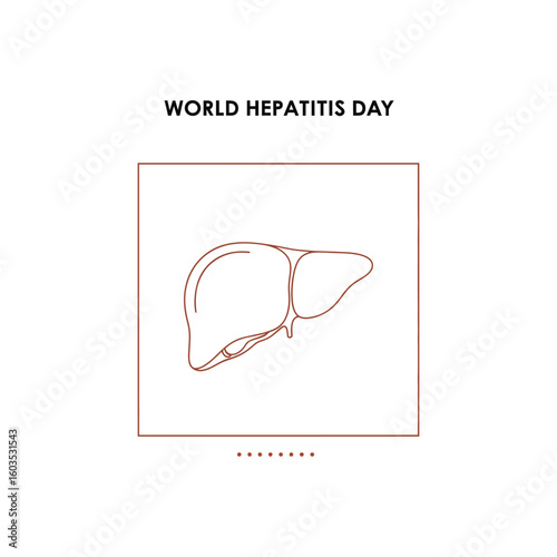 World Hepatitis Day line art illustration for health awareness
