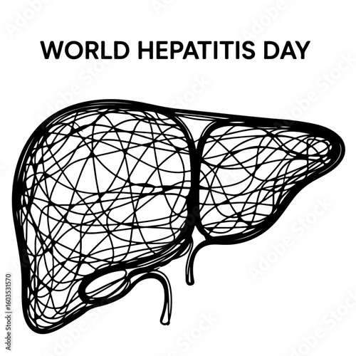 World Hepatitis Day vector concept art graphic for health awareness