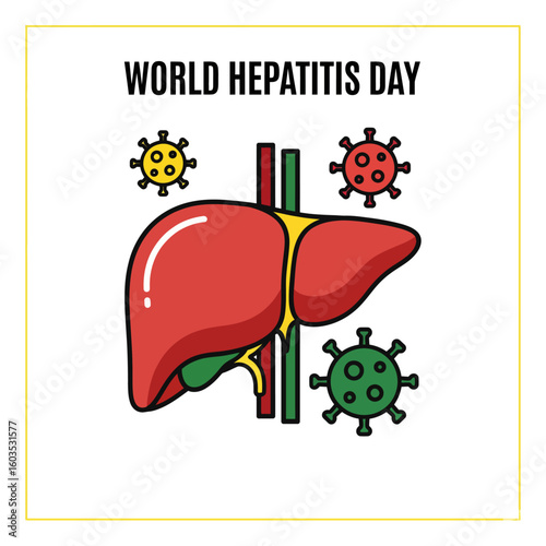 World Hepatitis Day vector art for medical awareness and liver health