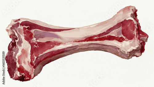 Bleached Architecture pork bone isolated watercolor vector illustration svg