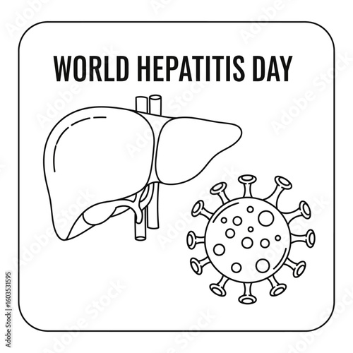 World Hepatitis Day vector illustration with liver and virus