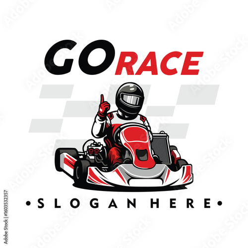 race car racing gokart race racing vector illustration of a gokart gokart logo design speed gokart racing car vector