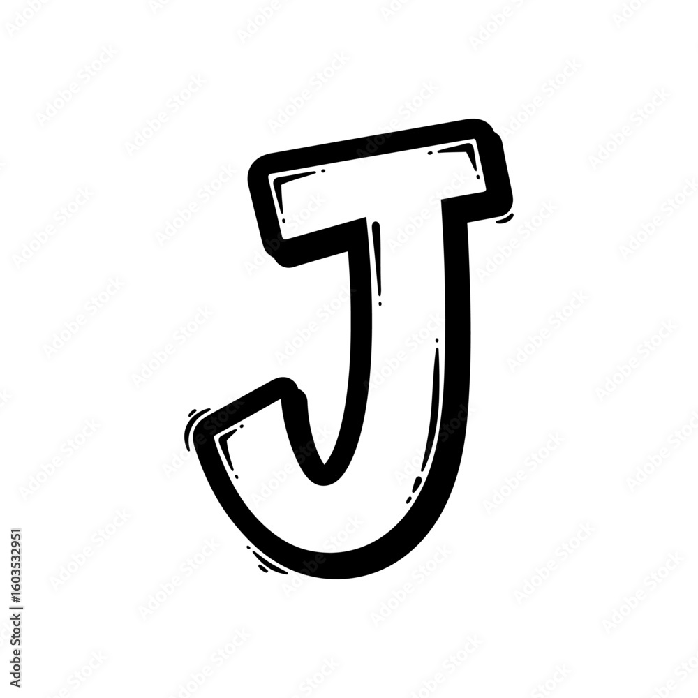 Bold Letter J - Graffiti Style Font Ideal for Logos Designs Bold Letter J - Graffiti Style Font Ideal for Logos Designs