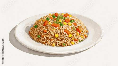 Wok Wonders fried rice isolated watercolor vector illustration svg