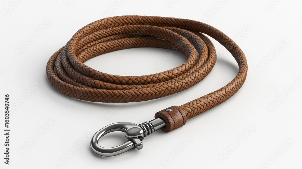Fototapeta premium 3D render of dog leash coiled