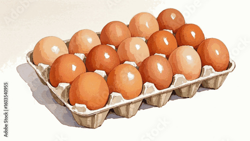 Cradled Light A carton of eggs isolated watercolor vector illustration svg