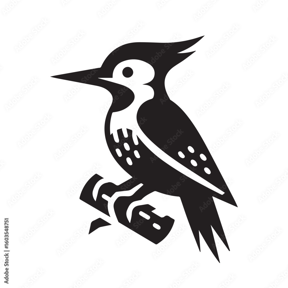Fototapeta premium Woodpecker bird on a branch vector