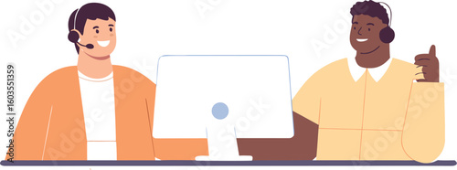 Diverse team providing excellent customer service support with positive energy and efficient solutions online