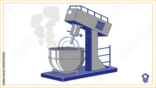 Industrial Stand Mixer with Mixing Bowl.