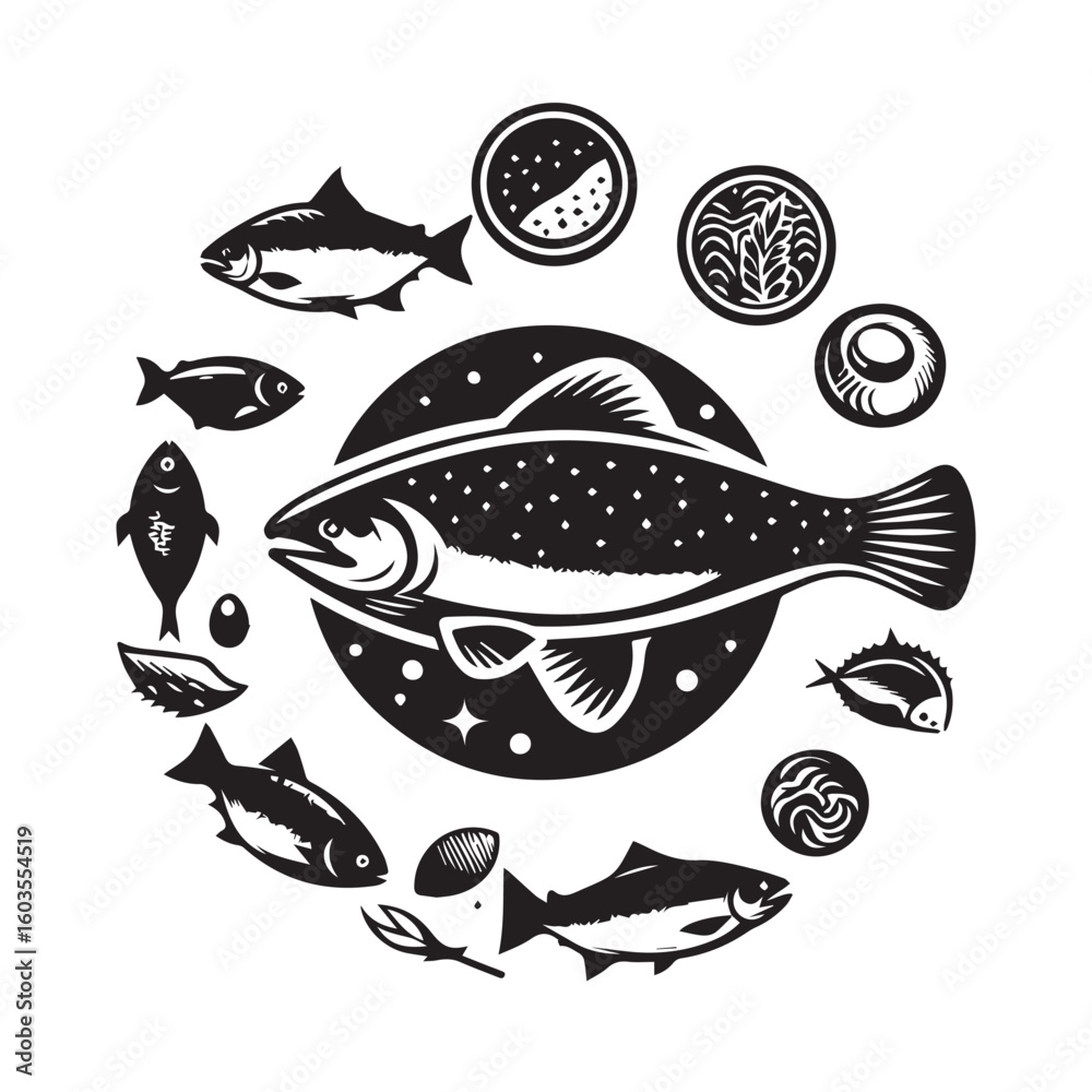 Fototapeta premium Printfish on a white background