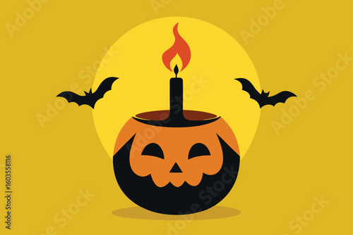 candelabra lighting spooky hallway vector illustration