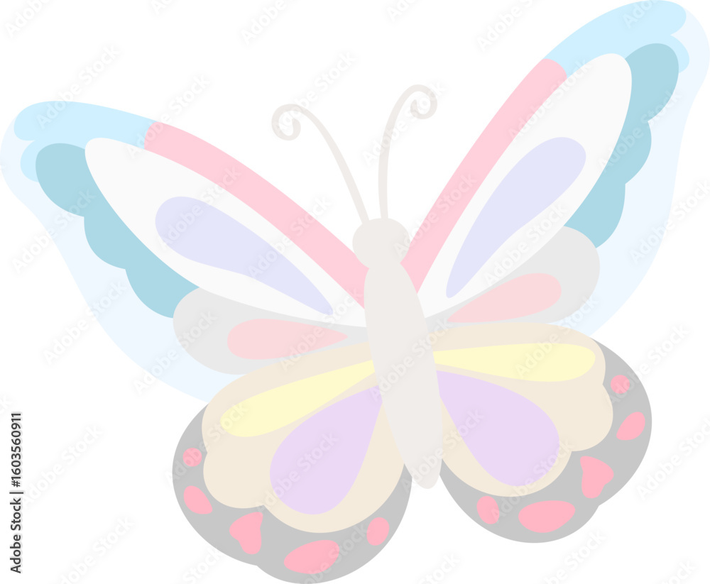 Fototapeta premium Butterfly in Quiet Snow Sky – Winter Dream Color Icon