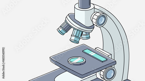 Detailed Illustration of a Modern Compound Microscope 1.