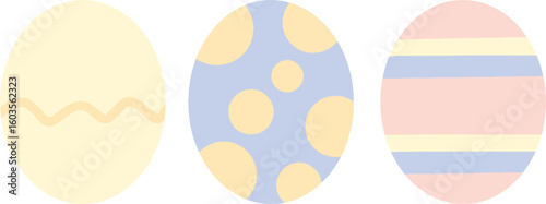 Three Easter eggs collage with different patterns