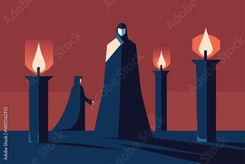 candle in jack o lantern holder with bats vector illustration