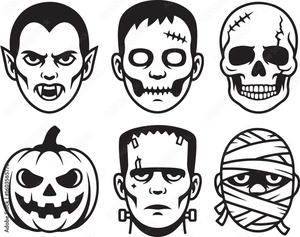 Obraz premium Vampire Zombie Skull Icons
