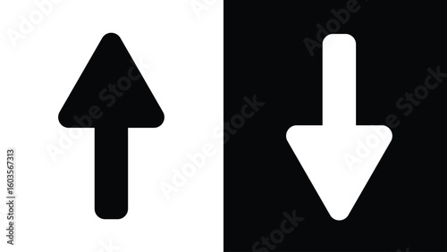 Up and Down Arrows on Contrasting Backgrounds