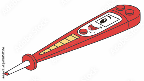 Cartoon voltage tester electrical tool for safety check and circuit testing illustration vector graphic