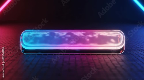 Futuristic glowing bar with vibrant neon colors