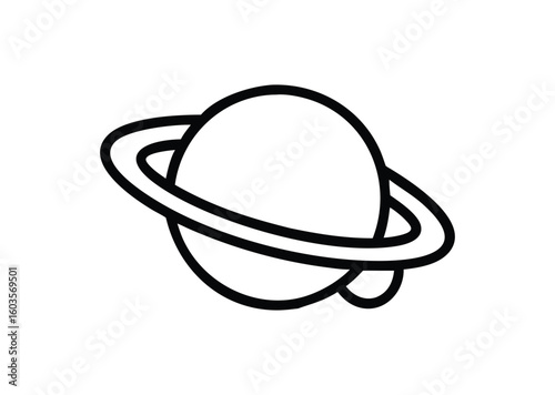 Saturn line art Vector Illustration