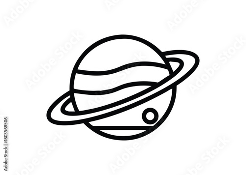 Saturn line art Vector Illustration