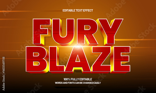 fury blaze editable text effect with a hero and fight text style
