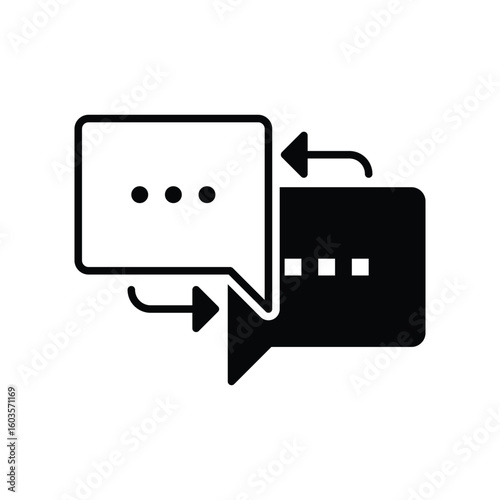 Courses Language Speak Glyph Style Icon Solid Black Silhouette Online Education