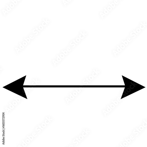 Black double arrow pointing left and right, isolated on white background, representing navigation, directions, or movement in both sides.


