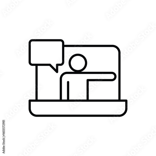 Lecturer Online Lecture Presentation Outline Icon Online Education