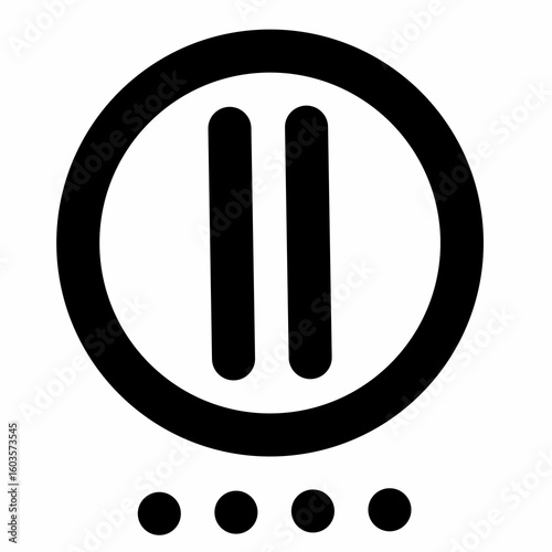 Pause Button Icon with Loading Dots: Media Player Interface