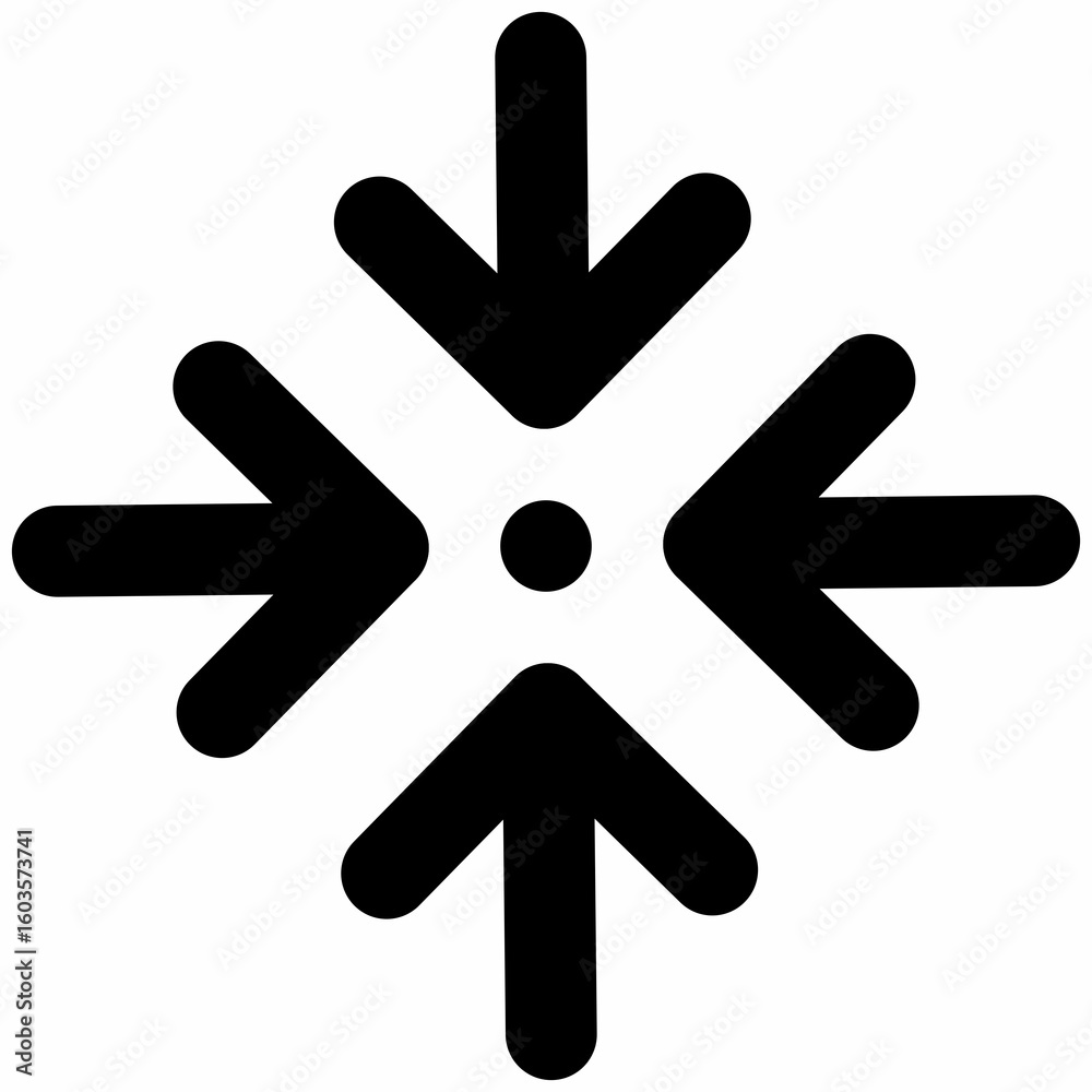 Collapse or Compress Icon: Arrows Pointing Inward Symbol Collapse or Compress Icon: Arrows Pointing Inward Symbol