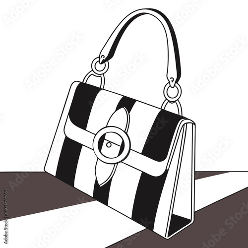 Black shopping bag vector illustration with stylish retail and fashion accessory design
