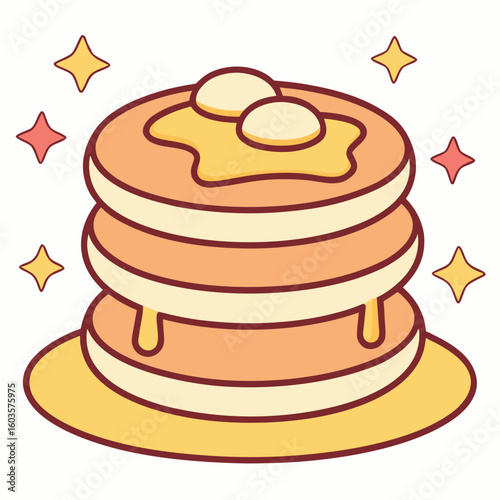 Stack of delicious Unique Pancake icon vector clipart illustration with national pancake day