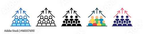 Population Multiple Style Icon Set Collection.  